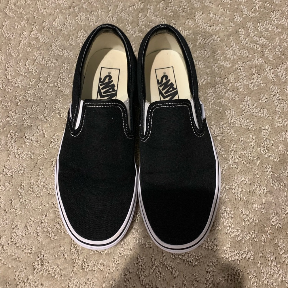 black vans slip ons